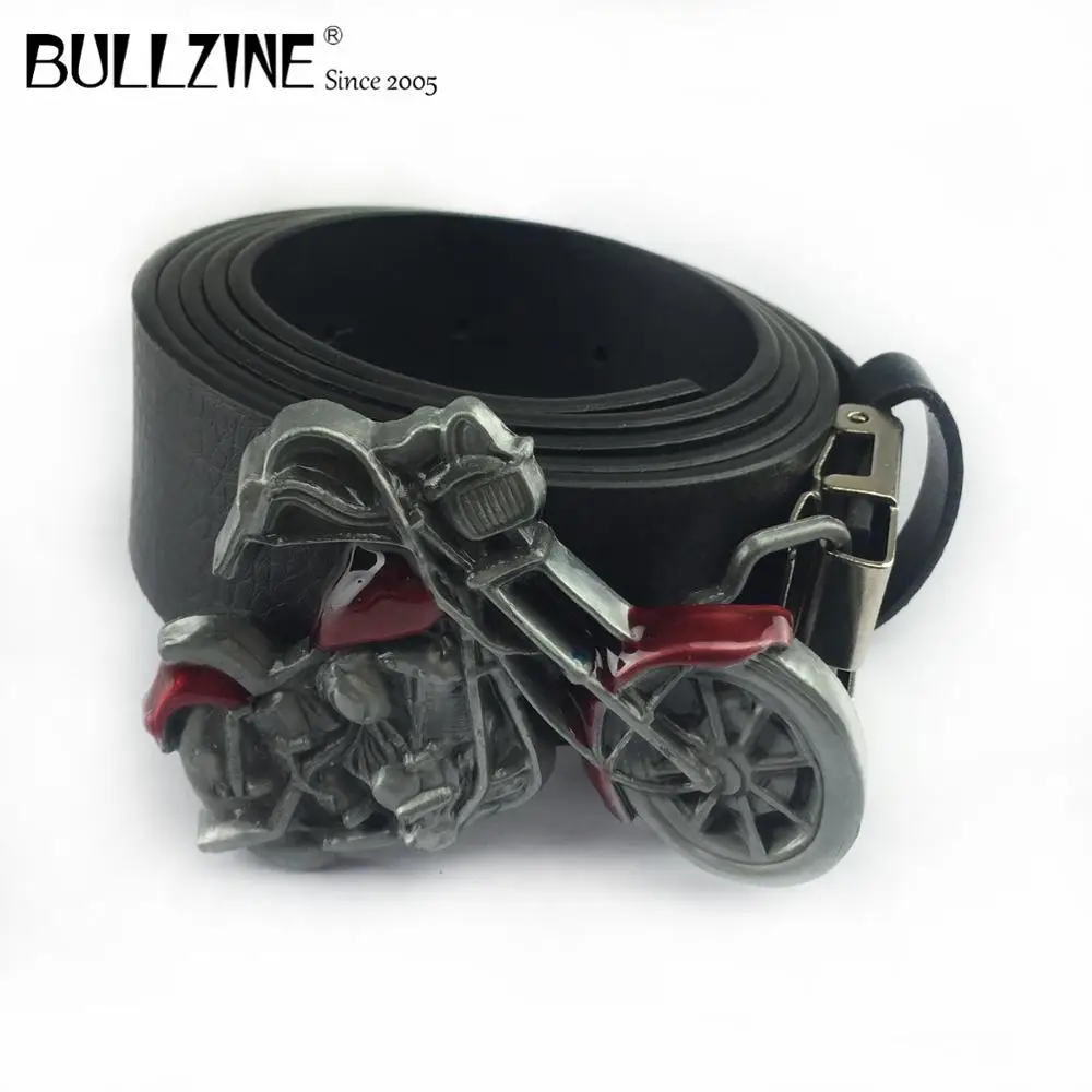 Пряжка для байкерского ремня из цинкового сплава с Красной эмалированной