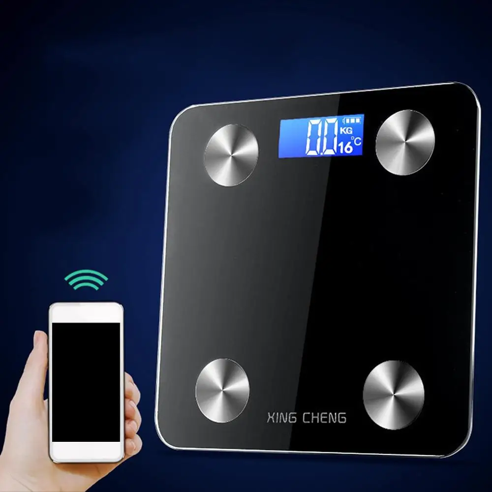 Черная интеллектуальная шкала жира для тела бытовая электронная человеческого