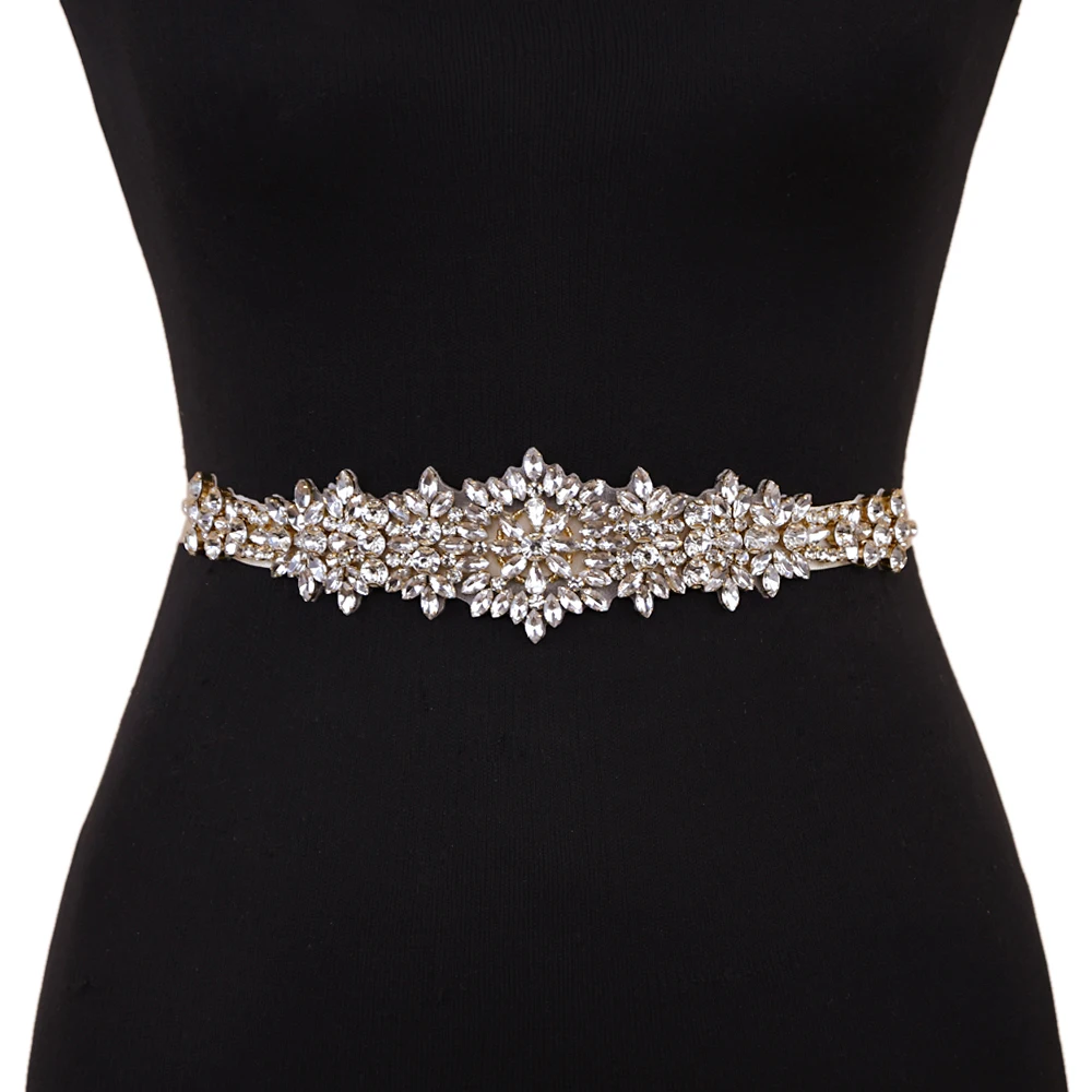 TRiXY женский Блестящий ремень свадебный пояс с кристаллами бисером Широкий