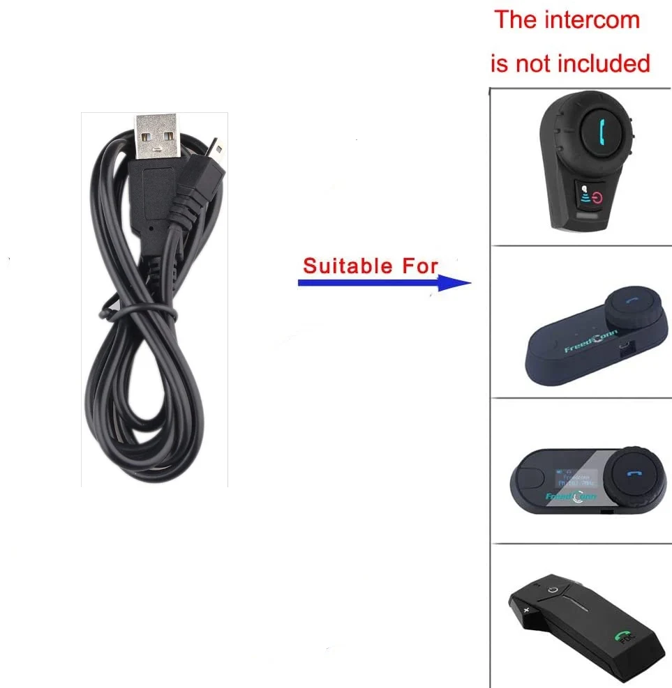 FreedConn Intercoms зарядный кабель USB для FDCVB/COLO/COLO RC/TCOMVB/TCOMSC|Электроаксессуары мотоцикла|