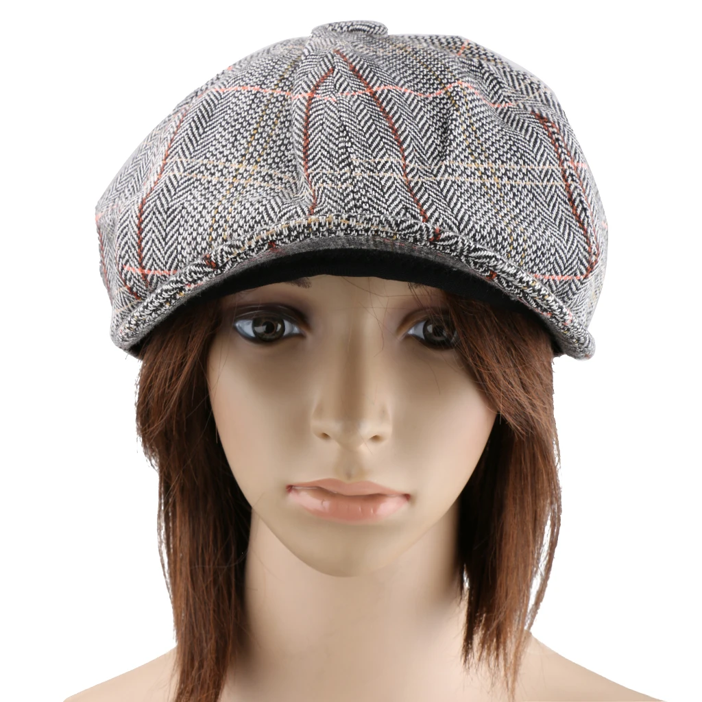 Мужские Женские Ретро Бейкер мальчик шляпу с закруглёнными краями и пуговицей