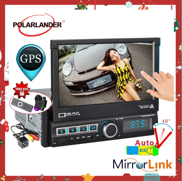 Автомагнитола 1 DIN 7 дюймов с GPS навигацией Bluetooth mirrorlink для Android 9 магнитола MP5 MP4