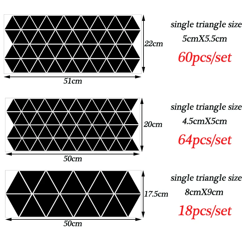 

Creative Triangle Wall Stickers Home Decoration For Kids Baby Rooms Fridge Living Room Art Decals Peel & Stick Vinly Wallpaper