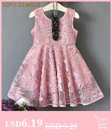 LOVE DD& MM/платья для девочек коллекция года, новая весенняя детская одежда милое однотонное Пышное Платье с круглым вырезом для девочек