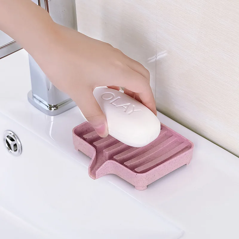 

1pc Creative Environmental Protection Wheat Straw Drivable Soap Rack Box Toilet Drainage Storage Box Bathroom Products