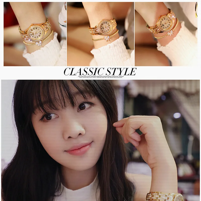 Часы наручные женские кварцевые со стразами роскошные брендовые элегантные с