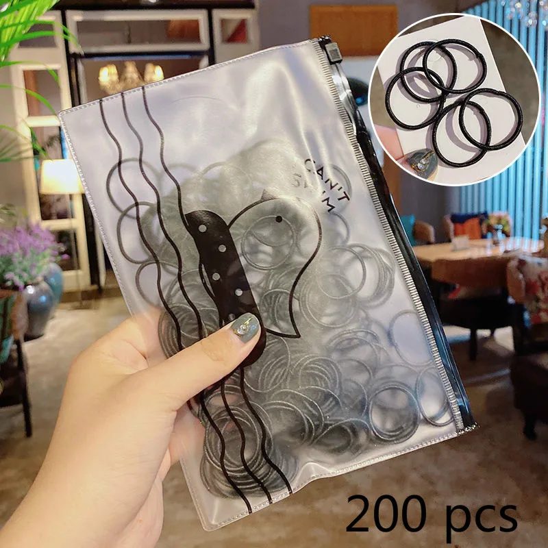 

200/300/500Pack High-quality Elastic Nylon Hair Bands For Girls Colorful Rubber Band Kids Hair Accessories Headdress