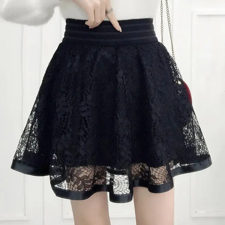 

Women's A-line yarn skirt, mesh skirt, lace skirt, puffy skirt, large base, elastic high waist skirt, summer