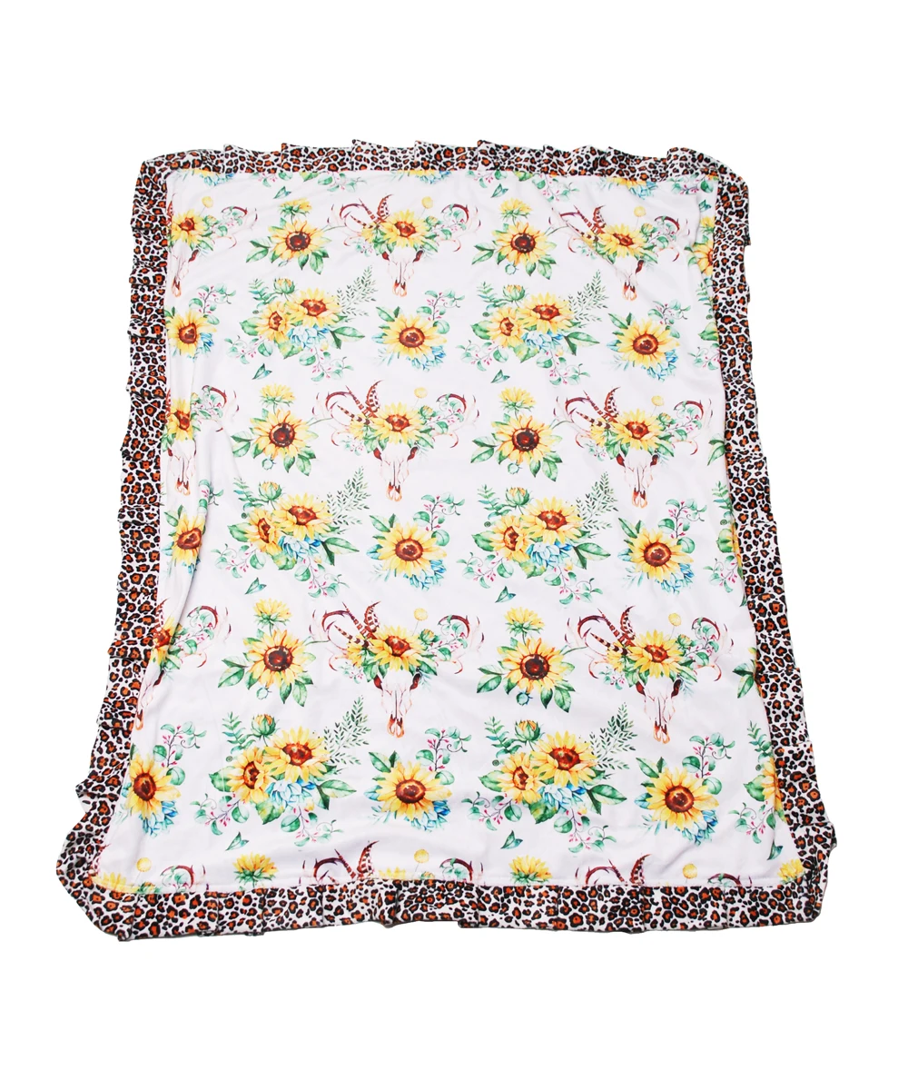 Оборки леопардовые Minky одеяло s Serape зубчатые Детские хлопковые одеяла Monogram Baby