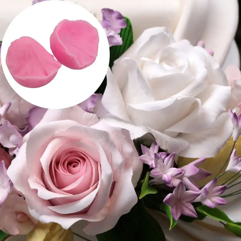 3D лепестки роз силиконовые формы помадка и резинка мыло паста Силиконовые формы торта 6XDD