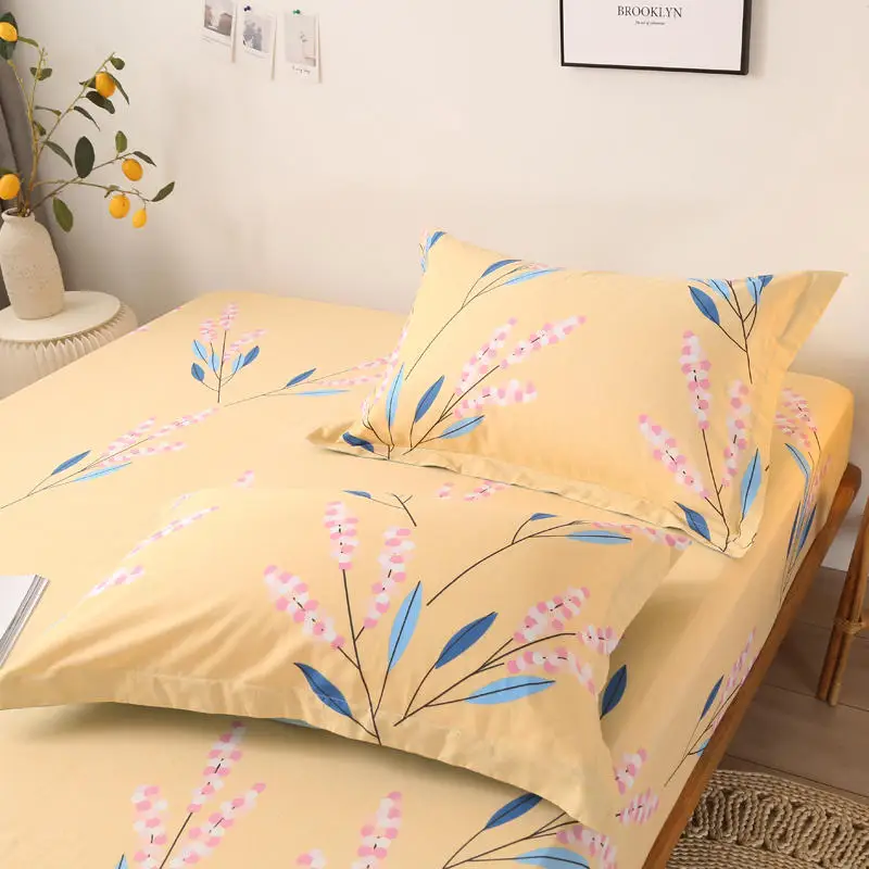 Наматрасник 1 шт. 100% хлопок двухслойный Королевский размер простыня с цветочным