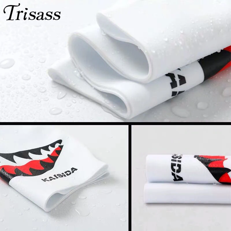 Trisass для мужчин и женщин водонепроницаемая шапка плавания Акула размера плюс