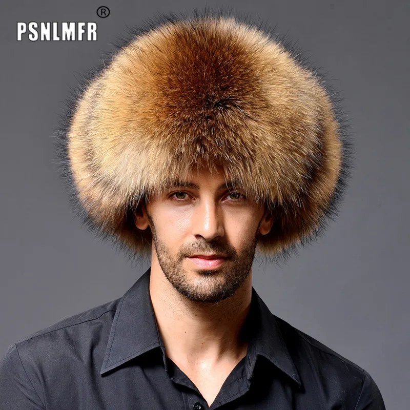 2020 100/100 natural fox fur hat male outdoor genuine leather cap fox fur hat lei feng autumn and winter ear protector cap