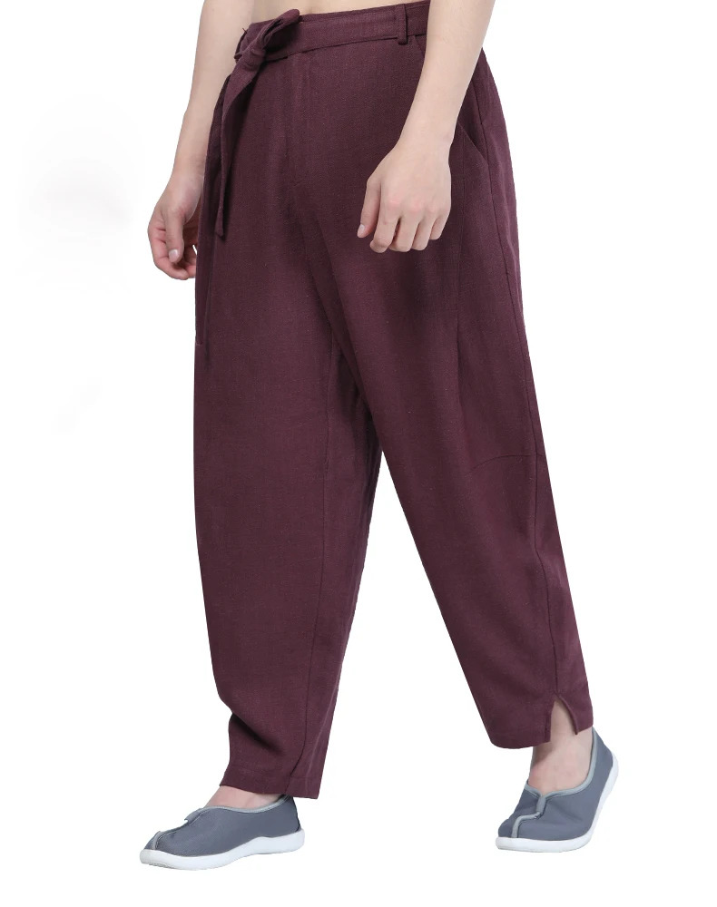 Брюки унисекс из хлопка и рами Сезон весна лето 5 цветов шаровары для занятий