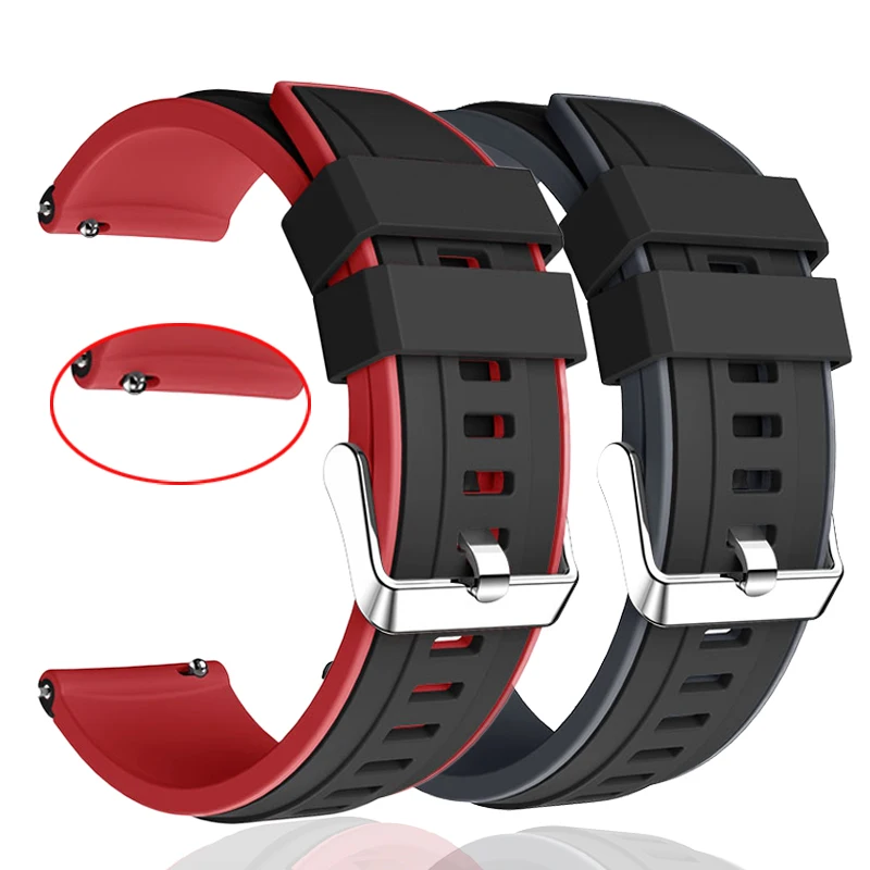 

20/22mm Silicone leather Strap For Amazfit Bip S gts gtr Bracelet for xiaomi Amazfit GTR 42mm 47mm Pace Stratos Strap