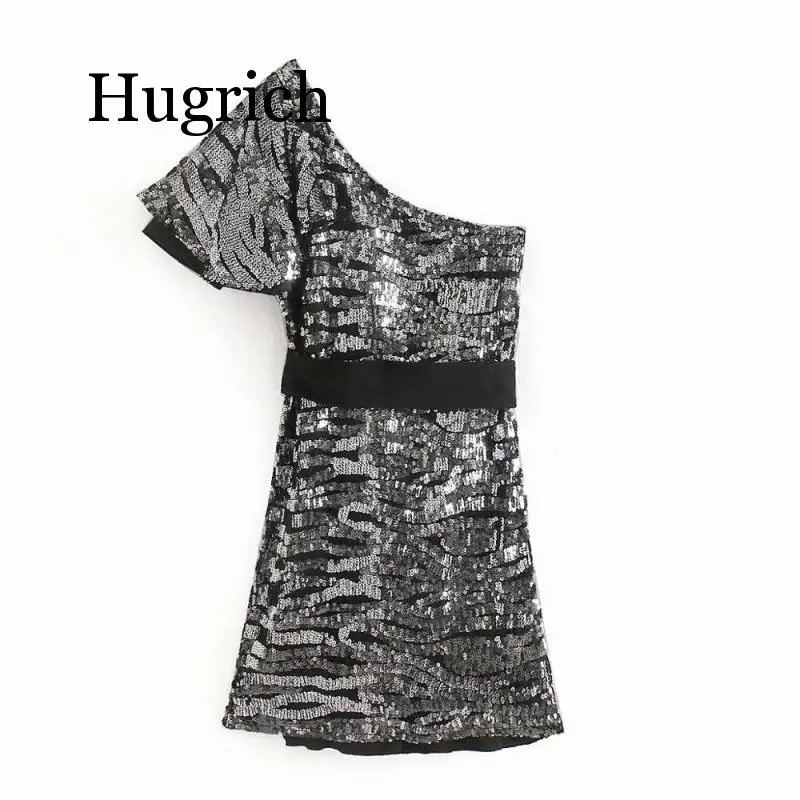 Винтажные черные женские платья с блестками весна-осень 2020 новые модные вечерние