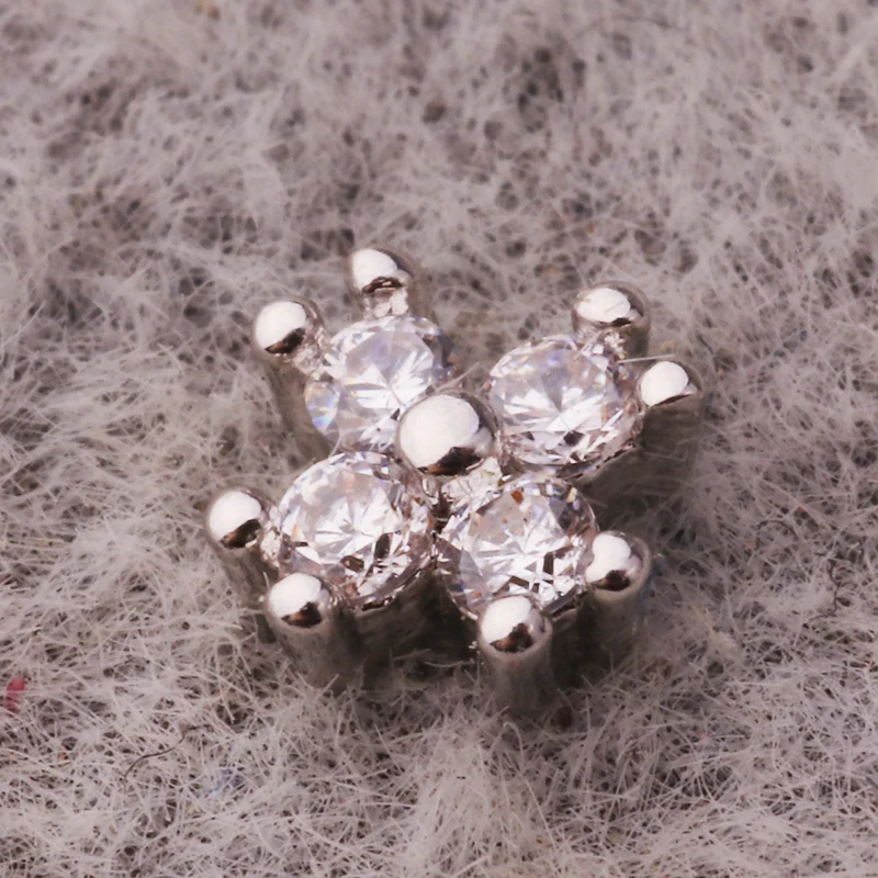 Sellsets 1 Piece 16g new arrival green pink blue CZ tiny flower women ear daith tragus rook helix piercing studs jewelry | Украшения и