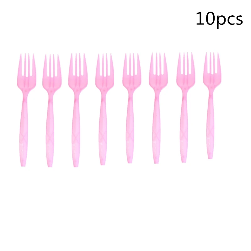 10pcs fork Пончик тематические праздничные бумажные соломинки 10 шт. чай время пончики десерт для маленьких детей события День Рождения украшения питьевой соломы поставки - Цвет: 10pcs fork
