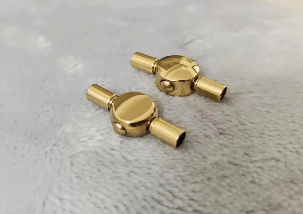 10 наборов магнитная латунная кожаная застежка для шнура с позолотой 18 карат