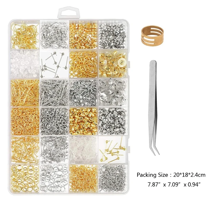 

Earring Making Supplies Kit 2418pcs Earring Repair Parts Earrings Jewelry Making