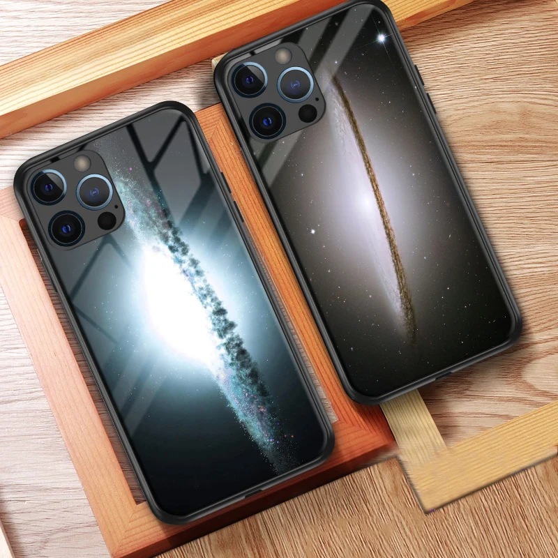 

Case for iphone 11 12 Pro Max Starry Sky Phone Cover Case Tempered Glass For iphone 11 12 Pro Max X XR XS Max 8 7 6 6s plus