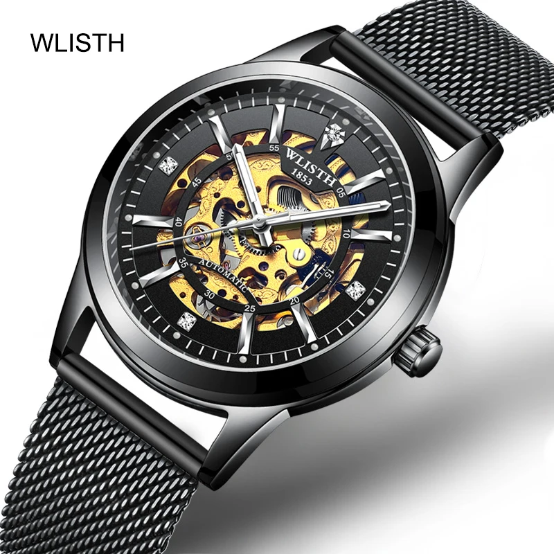 

WLISTH 2021 luxury Top brands Fully automatic Men mechanical wristwatches Waterproof Fashion Perspective Free wheel Wrist watch