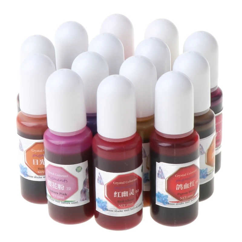 

24 Colors Transparent Crystal Colorant Pigment Concentrated Resin Coloring Art W8EB