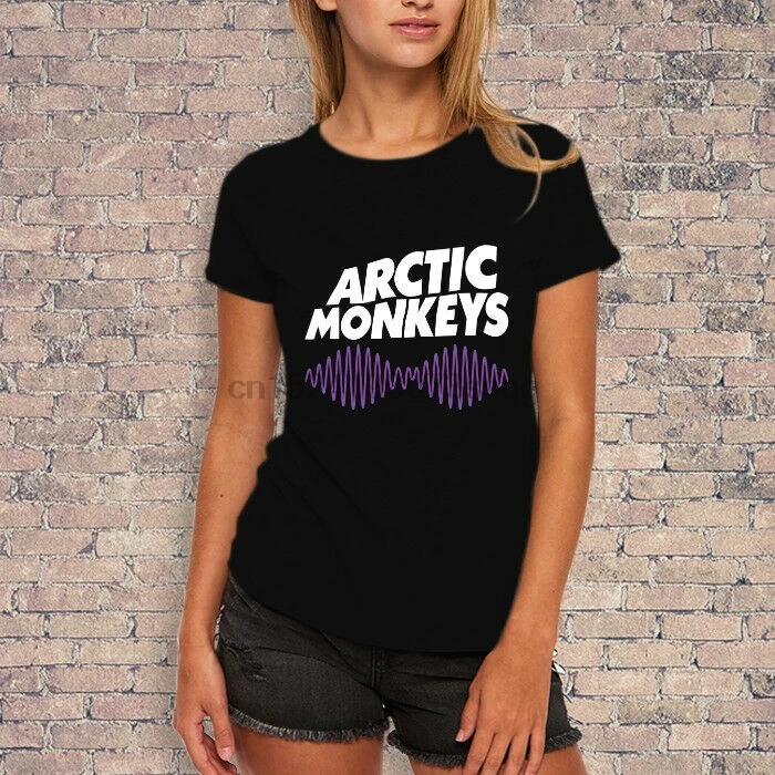 Женская футболка в стиле группы Arctic monkey со звуковым логотипом | Мужская одежда