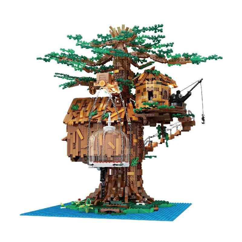 

In Stock MOC 16033 Street View Series Tree House with Light Model Building Blocks 3958pcs Brick Toys Kids Gift Set