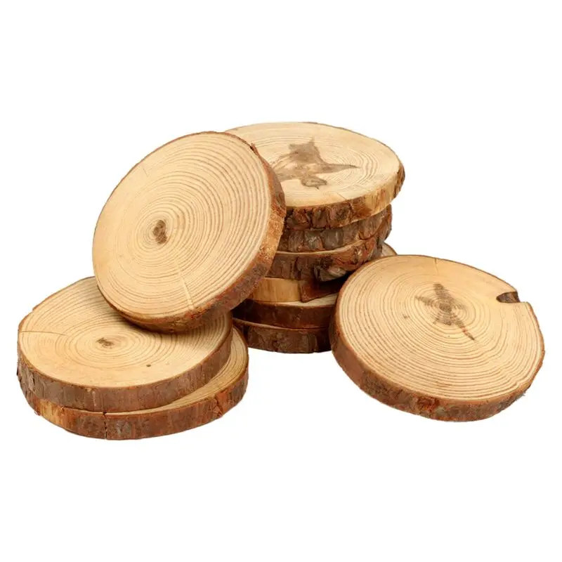 10 шт. натуральное дерево круглые выращиваемого на древесном бревне ломтик для