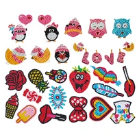 diamond painting kits 24 pieces flower owl small diamond painting stickers kits for kids stick paint with diamonds by numbers