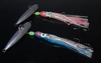 2pcs fishing squid head baits swim bass fly jig rubber lure 12cm 40g 60g 80g 100g 120g 150g 200g