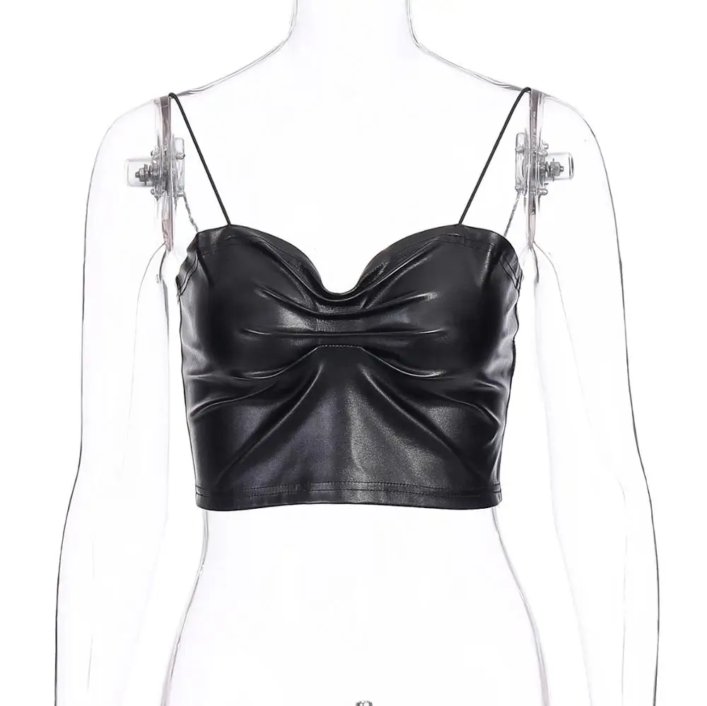 Оставайтесь аккуратными сексуальные черные из искусственной кожи с рюшами на