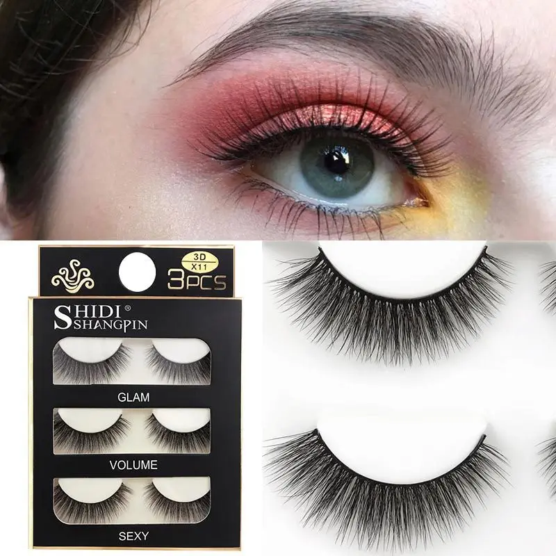 

3Pairs 3D Mink Eyelashes Makeup Natural Long False Eyelashes Dramatic Lashes Extension HandMade Fake Eyelash Maquiagem Lashes