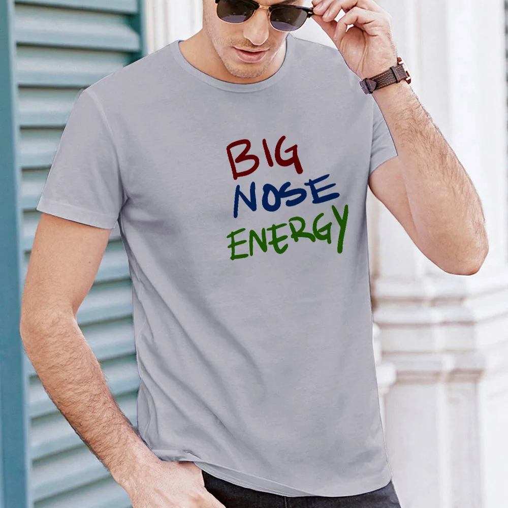 

Summer T Shirt Men Fashion Cool Tees Print Funny Big Nose Energy Short Sleeve Men Clothing Streetwear Weekend Outdoor T-shirt