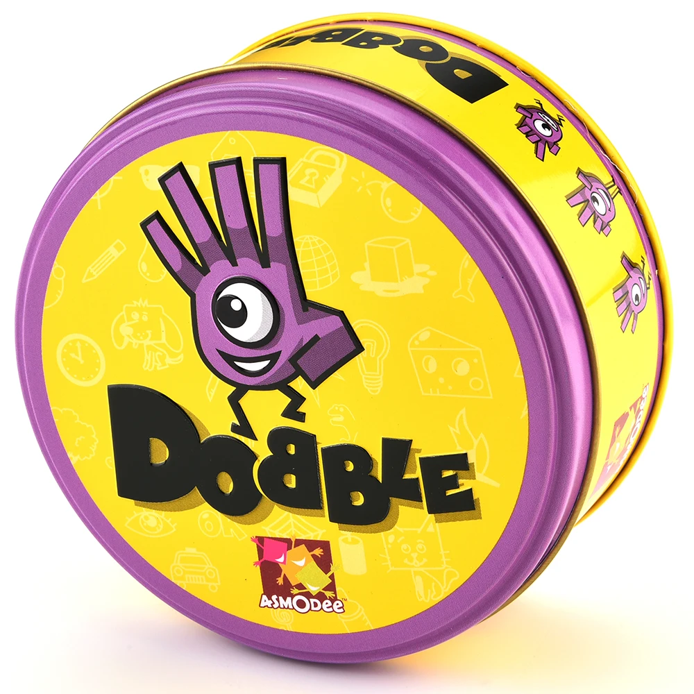 

Classic Dobble 55 Spot it Dobble Spot It Card Game Toy Iron Box port Go Camping Hip Kids Board Game Gift Basic English Version