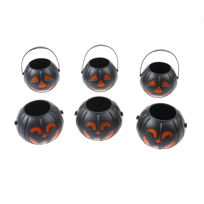 

6pcs Candy Bucket Witchs Cauldron Trick or Treat Halloween Party Favor Candy Holder for Children