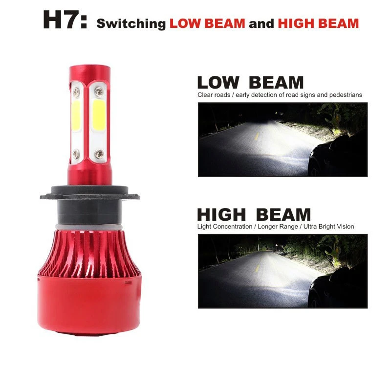 2X автомобильная лампа COB H4 H7 Led H11 H1 H13 H3 9004 9005 автомобильный головной светильник