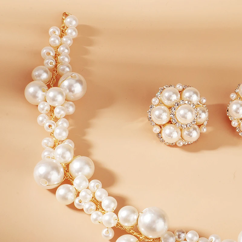 Женские жемчужные повязки на голову ручной работы золотистые стразы украшения