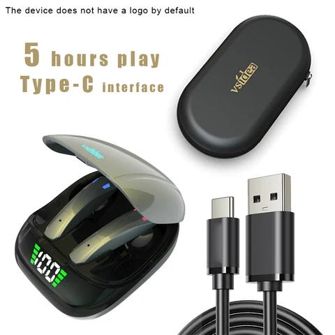 Беспроводные наушники-вкладыши, Bluetooth, 5,1, спортивные, водонепроницаемые, с сенсорным управлением и глубоким басом, с микрофоном, зарядка USB-C