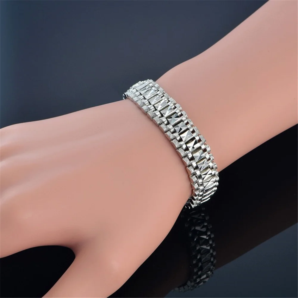 Мужской браслет женское ювелирное изделие 12 мм модный мужской золотого цвета