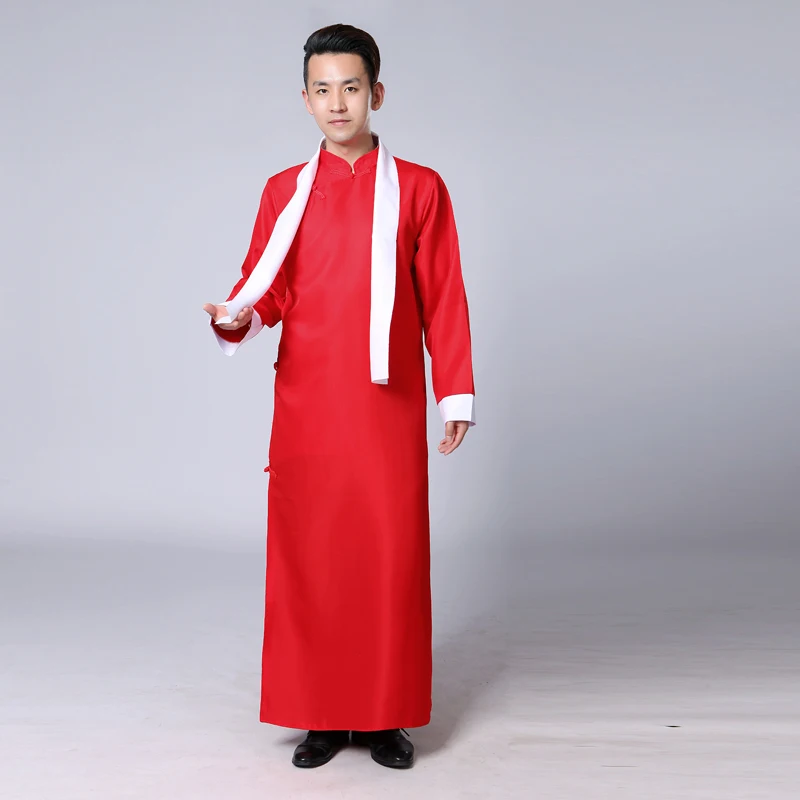 One red gown Китайские традиционные новогодние костюмы для детей; классический костюм для девочек в стиле Тан; Hanfu Xiangsheng Crosstalk Robe; платье для выступлений - Цвет: One red gown