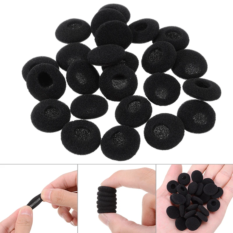 Новинка 24 шт. 1 8 см мягкая черная губчатая подкладка для ушей высококачественная