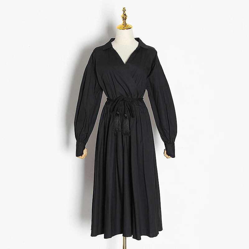 Женское плиссированное платье TWOTWINSTYLE повседневное кружевное с отложным