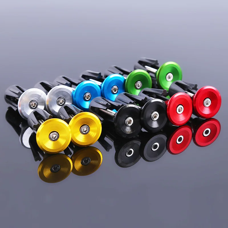 

6 Colors 1 Pair Bicycle Handle Bar Cap End Plugs Bike Bicycle Aluminum Handlebar Grips Handle Bar Cap End Plugs Bicycle Parts
