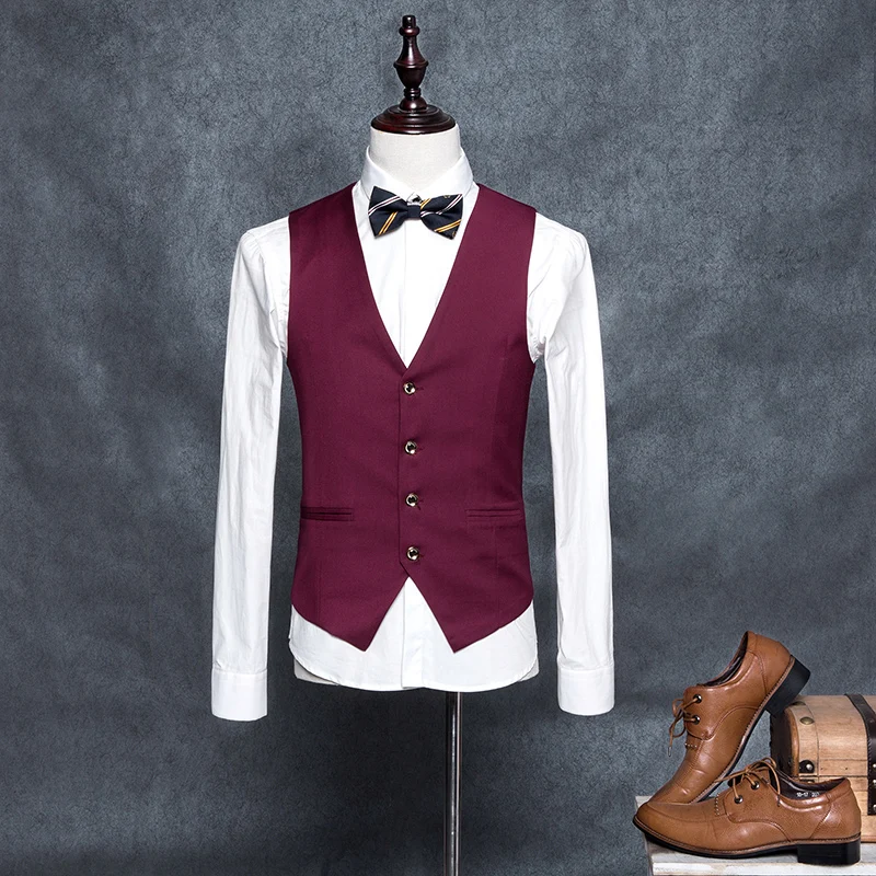 2019 Новое Брендовое платье из плотной шерсти для Для мужчин Slim Fit s костюм жилет
