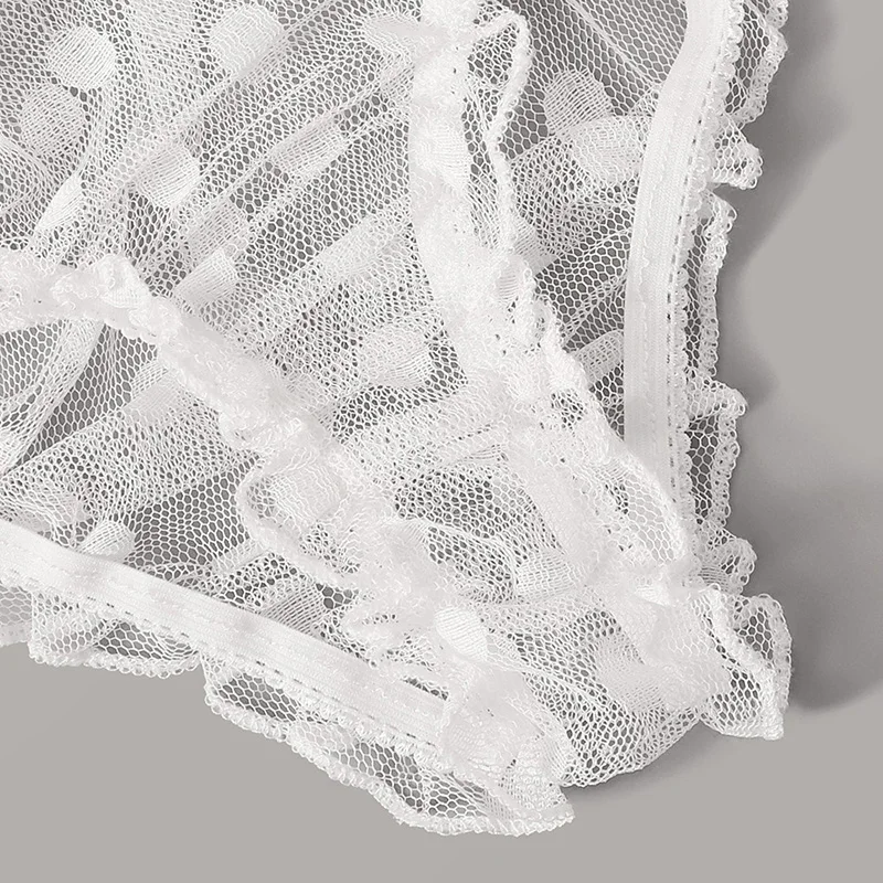 Комплект нижнего белья женский прозрачный в горошек цвет ассортименте 2