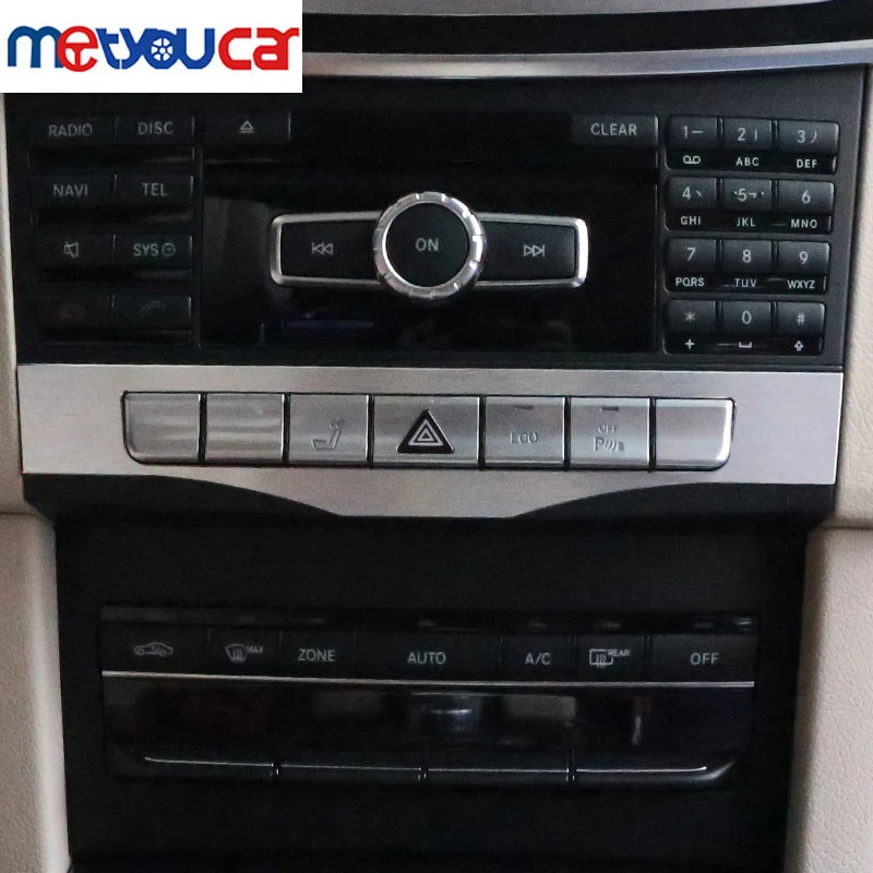 

Aluminum Center Control Function Button Cover Trim Accessories For Mercedes Benz E-Class W212 E200 E260 E300 2014 2015 2016