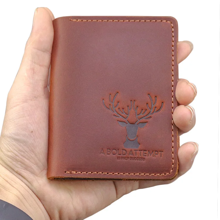 Персонализированный винтажный кошелек ручной работы из натуральной кожи