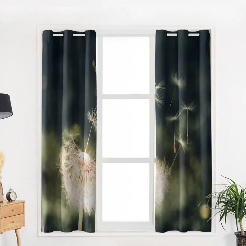 Маленькие свежие оконные шторы с одуванчиком для гостиной и кухни современные